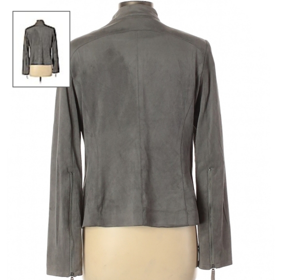 Adrienne Vittadini Faux Suede Moto Jacket - Picture 2 of 6